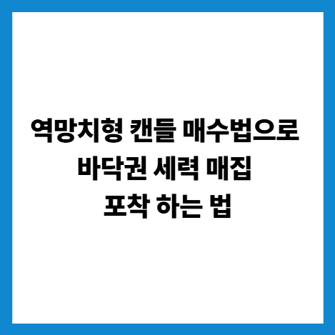 역망치형 캔들 매수법으로 바닥권 세력 매집 포착 하는 법